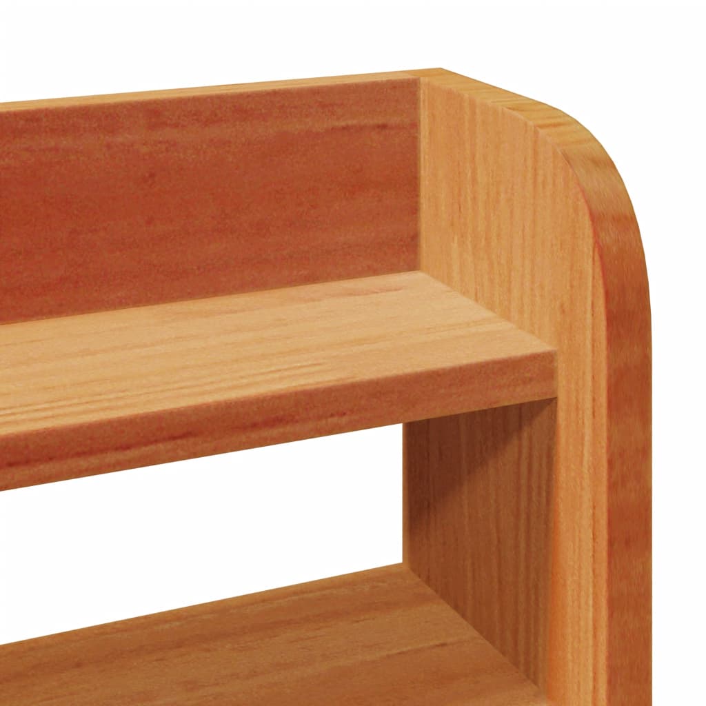 Headboard with Shelves Wax Brown 120 cm Solid Wood Pine